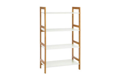 Habitat Drew 4 Shelf Bookcase - White Bamboo